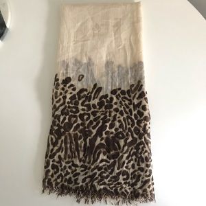 Lauren Ralph Lauren leopard trim scarf